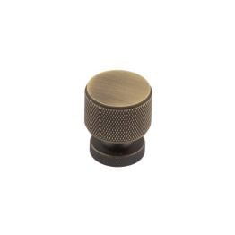 Piccadilly Knurled Cupboard Knobs Antique Brass - By Frelan Hardware - BUR400AB
