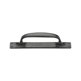 Rustic Dark Bronze Cabinet Pull Handle On Plate 178mm
