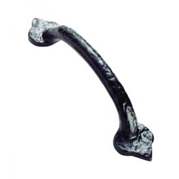 Fleur De Lys Hammered Pull Handle - Black Antique