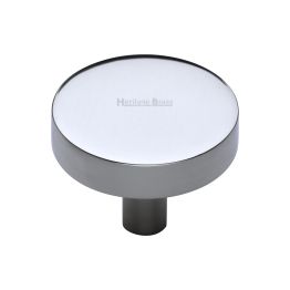 Heritage Brass Cabinet Knob Disc Design 32mm Polished Chrome finish