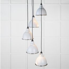 Hammered Nickel Brindley Cluster Pendant in Birch