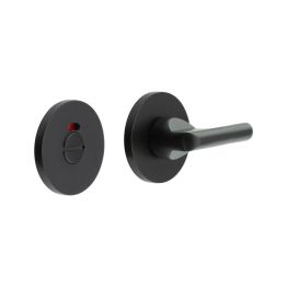 CR-804 Black Thumb Turn & Lock Round Rose w/ Indicator - By Frelan Hardware - CR-804AJ7MB