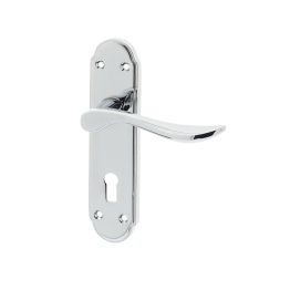 Henley Suite Door Handle on Lockplate Polished Chrome - By Frelan Hardware - JV190PC