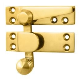 Architectural Quality Quadrant Sash Fastener - Polished Brass
