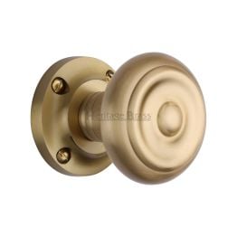Heritage Brass Mortice Knob Aylesbury Design Satin Brass Finish