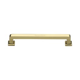 Heritage Brass Cabinet Pull Square Vintage Design 152mm CTC Polished Brass Finish