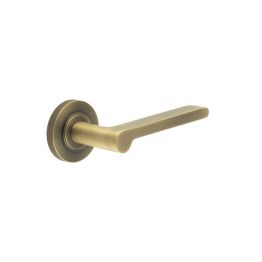 Fitzrovia Door Handles Knurled Rose Antique Brass - By Frelan Hardware - BUR15KIT5
