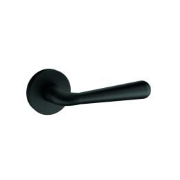 Tupai Rapido CurvaLine Adra Lever Door Handle on Round Rose - Pearl Black