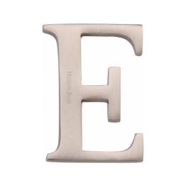 Heritage Brass Alphabet E Pin Fix 51mm (2") Satin Nickel Finish