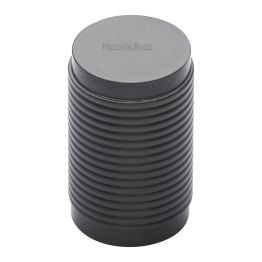 Heritage Brass Cabinet Knob Cylindric Ribbed Design 21mm Matt Bronze finish