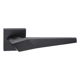 Oro&Oro Skywalker Lever Door Handle on Square Rose - Matt Black