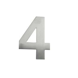 150mm Numerals SSS Finish 150mm Satin Stainless Steel No. 4 - By Frelan Hardware - JNSS-4