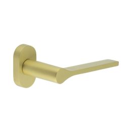 CR-105 Satin Brass Multi Point Oval Rose Door Handle - By Frelan Hardware - CR-105C4SB