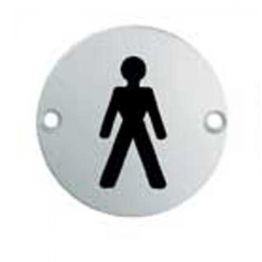 Signage Male Symbol - Bright Stainless Steel