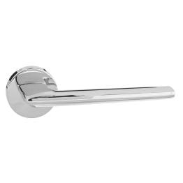 Forme Boston Lever Door Handle on Minimal Round Rose - Polished Chrome