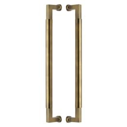 Heritage Brass Door Pull Handle Bauhaus Design 483mm Antique Brass Finish