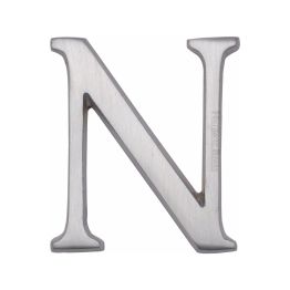 Heritage Brass Alphabet N Pin Fix 51mm (2") Satin Chrome Finish