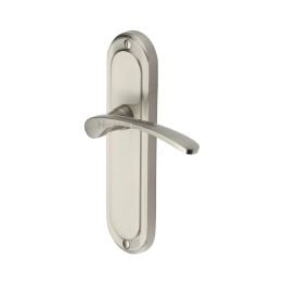 Heritage Brass Door Handle Lever Latch Ambassador Design Satin Nickel finish