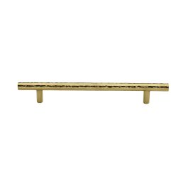 Heritage Brass Cabinet Pull T-Bar Hammered Design 160mm CTC Polished Brass Finish