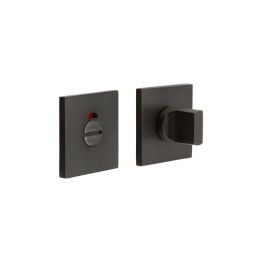CR-802 Dark Bronze Thumb Turn & Lock Square Rose w/ Indicator - By Frelan Hardware - CR-802BK7DB