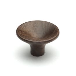Wooden Cabinet Knob Trumpet Design 38mm Walnut Finish