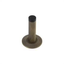 Burlington Knurled Wall Mounted Doorstops Chamfered Rose Antique Brass - By Frelan Hardware - BUR-968AB-972AB