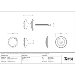 Satin Marine SS (316) Art Deco Centre Door Knob