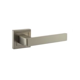 STATUS Montana Lever Door Handle on S4 Square Rose - Satin Nickel