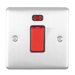 Eurolite Enhance Decorative 45Amp Switch with Neon Indicator Satin Stainless Steel