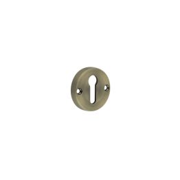 Contemporary Antique Brass Escutcheons for Mortice Knobs - By Frelan Hardware - JV866AB