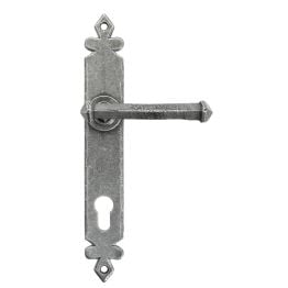 Pewter Tudor Lever Espag. Lock Set