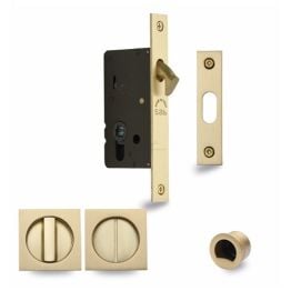SLD Lock C/W SQ Privacy Turns Satin Brass