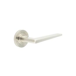 Mayfair Door Handle on Plain Rose Satin Nickel - By Frelan Hardware - BUR10KIT313