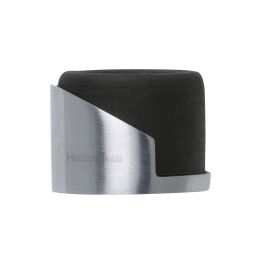 Heritage Brass Door Stop Round Floor Mounted Design Satin Chrome Finish