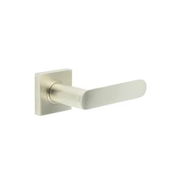 Kensington Door Handles Square Plain Rose Satin Nickel - By Frelan Hardware - BUR25KIT318