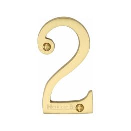 Heritage Brass Numeral 2 Face Fix 76mm (3") Satin Brass finish