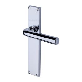 Heritage Brass Octave Lever Latch Door Handle on 200mm Plate Polished Chrome finish