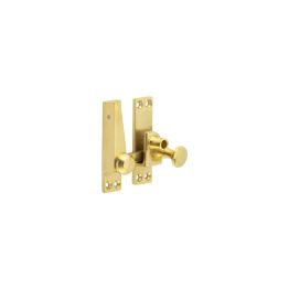 Jedo Lockable Quadrant Sash Fasteners 70x20mm Polished Brass - By Frelan Hardware - JV4200LPB