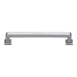 Heritage Brass Cabinet Pull Square Vintage Design 203mm CTC Satin Chrome Finish
