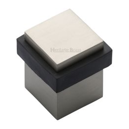 Heritage Brass Door Stop Square Floor Mounted Design Satin Nickel Finish