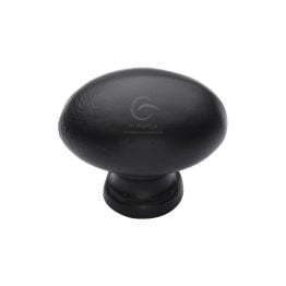 Black Iron Rustic Cabinet Knob Oval Design 32mm
