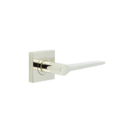 Knightsbridge Door Handle on Square Plain Rose Polished Nickel - By Frelan Hardware - BUR20KIT162