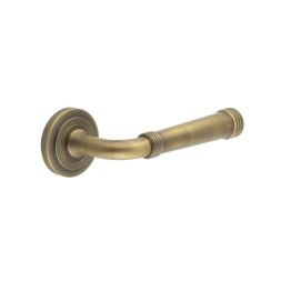 Highgate Door Handles Stepped Rose Antique Brass - By Frelan Hardware - BUR35KIT3