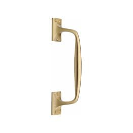 Heritage Brass Door Pull Handle Cranked Design 10" Satin Brass Finish