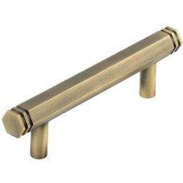 Hoxton Nile Cabinet Handles 96mm Ctrs Antique Brass - By Frelan Hardware - HOX350AB