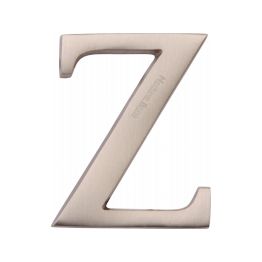 Heritage Brass Alphabet Z Pin Fix 51mm (2") Satin Nickel Finish
