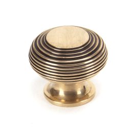 Polished Bronze Beehive Cabinet Knob 40mm