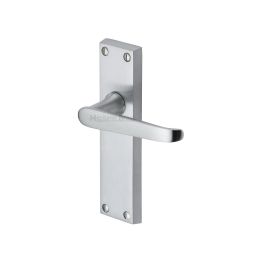 Heritage Brass Door Handle Lever Latch Victoria Design Satin Chrome finish