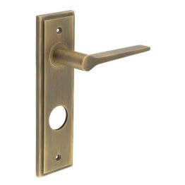 Knightbridge Door Handle Din Bathroom Backplate Antique Brass - By Frelan Hardware - BUR20KIT13