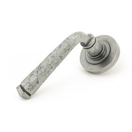 Pewter Avon Round Lever on Rose Set (Plain Rose)